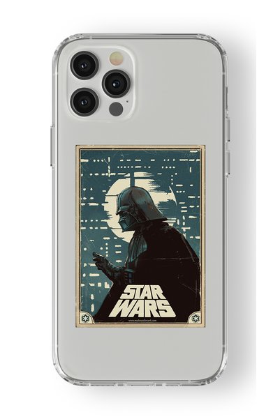 Multitronic حافظة شفافة مطبوعة بتصميم ملصق حرب النجوم متوافقة مع هاتف iPhone ...