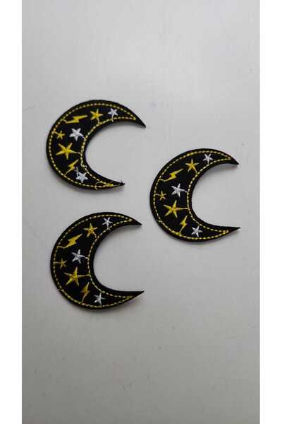BERKE TUHAFIYE AKSESUAR عرض 6 سم طول 6 سم مصنوع من التطريز على شكل هلال القمر...