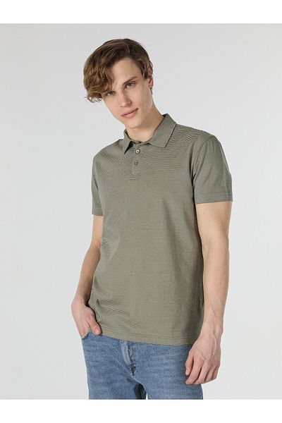 Colin's Men's Green Polo Neck Regular Fit Short Sleeve T-Shirt - Cl 1058657