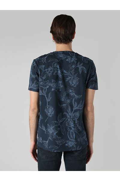 Colin's Navy Blue Regular Fit Crew Neck Men's T-Shirt - Cl 1062709