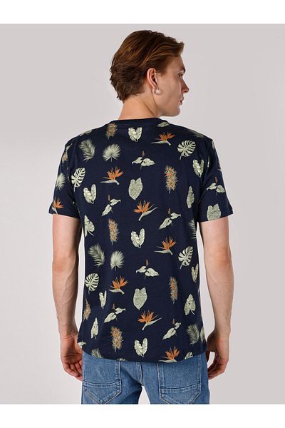 Colin's Navy Blue Regular Fit Crew Neck Men's T-Shirt - Cl 1062715