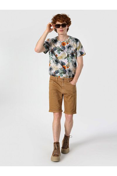 Colin's Medium Waist Brown Men's Shorts - Regular Cut Cl 1062644