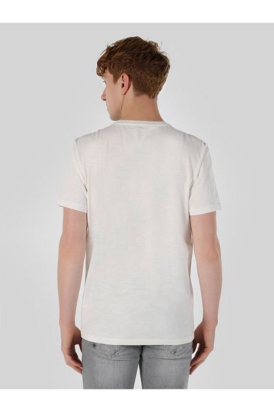 Colin's Tricou alb cu mânecă scurtă pentru bărbați - decolteu, cu croiala normală Cl 1062700