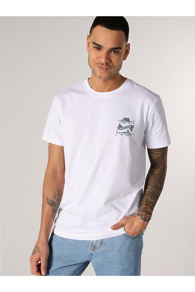 Colin's Tricou cu mânecă scurtă pentru bărbați, alb, cu decolteu, cu croială normală Cl 1062752