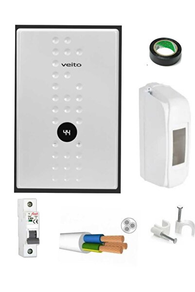 Veito flow e7 7500 watt merkezi sistem güneş su ısıtma sistemıne uyumlu 3mt kablolu tam takım set