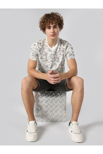 Colin's Tricou alb cu mânecă scurtă pentru bărbați, cu croiala normală - Cl 1062793