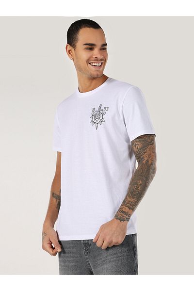Colin's Tricou cu mânecă scurtă cu imprimeu alb pentru bărbați - Cl 1062814