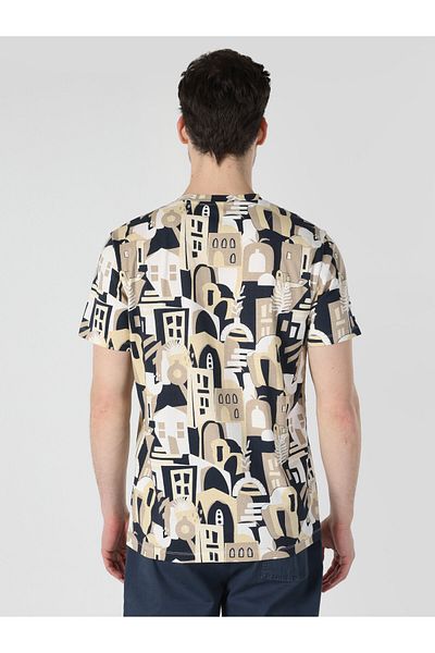 Colin's Tricou cu mânecă scurtă cu imprimeu bej pentru bărbați - Cl 1062763