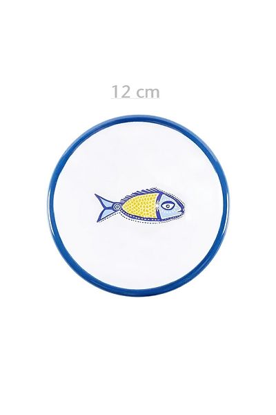 Anason İşleri Fish Tale and Flying Fish Enamel Plate Set of 2