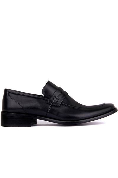 Fosco Laceless Black Leather Men's Classic Shoes 1390 114 430