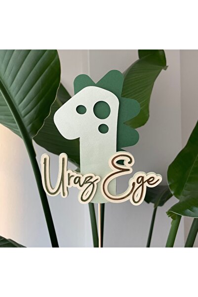 wenucapartyshop Kişiye Özel Dinazor Konsept 1 Yaş Doğum Günü Pasta Üstü Süsü