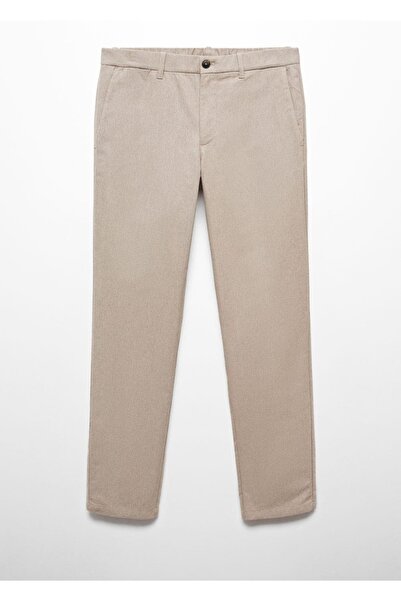 MANGO Man Dar kesimli kalıplı pamuklu pantolon