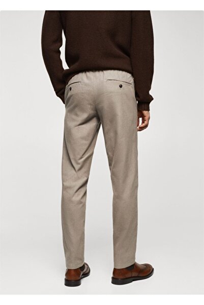 MANGO Man Dar kesimli kalıplı pamuklu pantolon