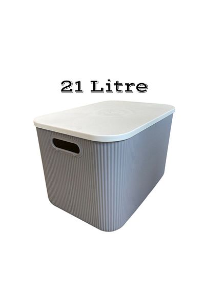Bayev 21 Lt Storage Grey In-Cabinet Organizer, παιχνίδια και καλάθι ρούχων Μπότες παπουτσιών Κουτί αποθήκευσης