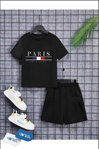 SİNSER TEKS Хлопчик/Дівчинка ''PARIS'' Футболка з принтом - Комплект шортів