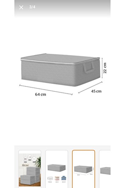 St Morritz 6 Adet Büyük Boy Baza Altı Düzenliyici Hurç | Çekyat - Baza Altı | 64x45x22 Cm