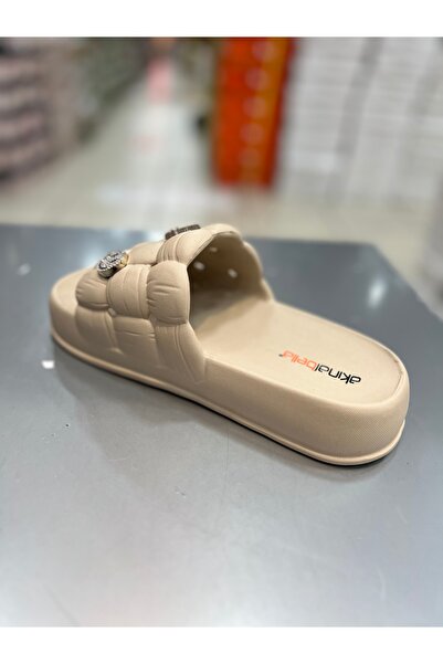 Akınal Bella Gathered Model Stoned Women's Slippers