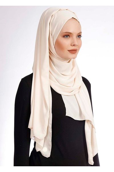 Ecardin Ανοιχτό μπεζ κρεπ ύφασμα Practical Lycra Shawl - St 238