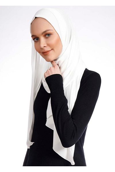 Ecardin Șal practic din lycra din țesătură creponată - St 238 alb
