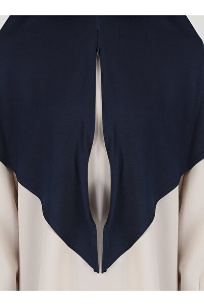 Ecardin Σάλι Navy Blue Viscose Hijab Lycra - Ρυθμιζόμενο φερμουάρ - St 099