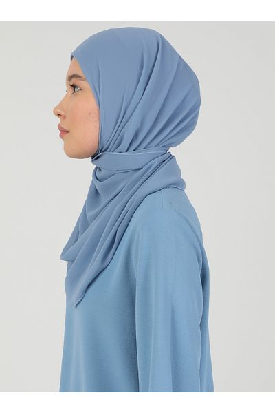 Ecardin Premium Hijab Chiffon Fabric Shawl - St 100 Denim Blue
