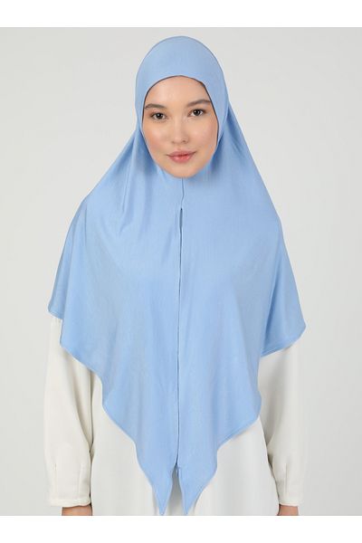 Ecardin Ρυθμιζόμενο ύφασμα βισκόζης με φερμουάρ Hijab Lycra Shawl - St 099 Baby Blue