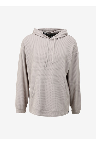 Under Armour 1383108-203 UA Rival Waffle Hoodie Coffee Men's Hood Collar Over...