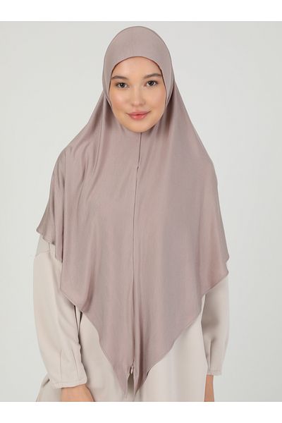 Ecardin Ρυθμιζόμενο ύφασμα βισκόζης με φερμουάρ Hijab Lycra Shawl - St 099 Smoke Rose