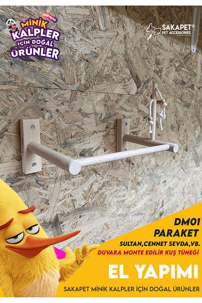 SAKAPET Mounted Wall Bird Toy - Perch