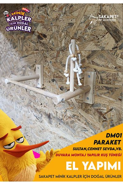 SAKAPET Mounted Wall Bird Toy - Perch