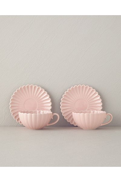 English Home Fiore New Bone China Teacup Set Powder