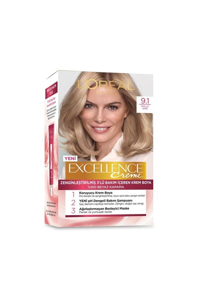 L'Oreal Paris Excellence Imedia Excel 9.1 Saç Boyama Seti Sarı Küllü