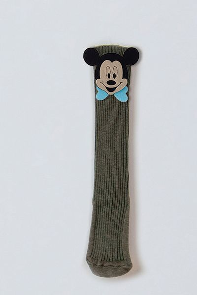 ADABEBEK Blue Miki Felt Baby Knee Socks with Bow Tie