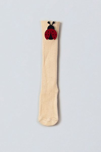 ADABEBEK Orange Yellow Floral Felted Baby Knee Socks