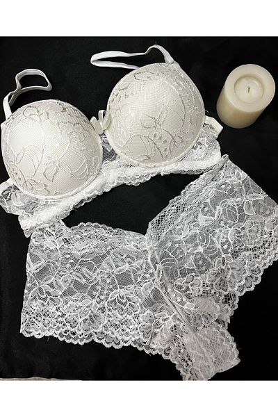 TUNCAY Bra and Shoes Set - White