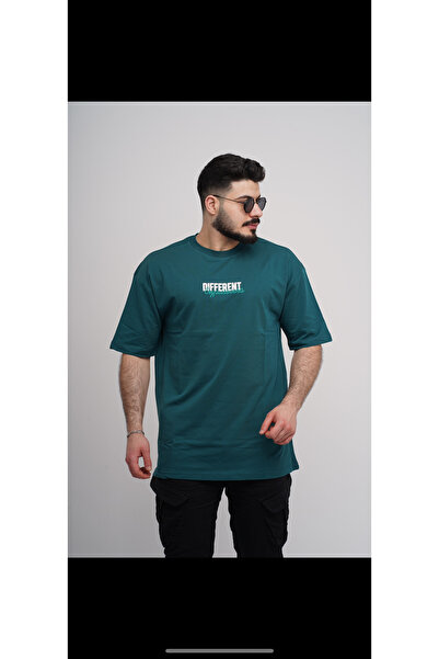 Est Estola Ανδρικό μπλουζάκι Over Size 100% βαμβακερό ύφασμα με χοντρή υφή Crew λαιμόκοψη