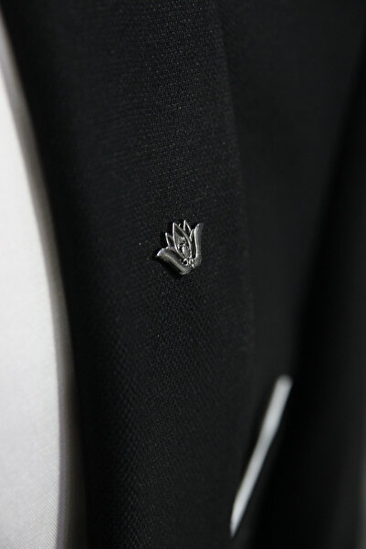 Le Voux Koyu Gri Renk Ceket Yaka Iğnesi Broş Rozet