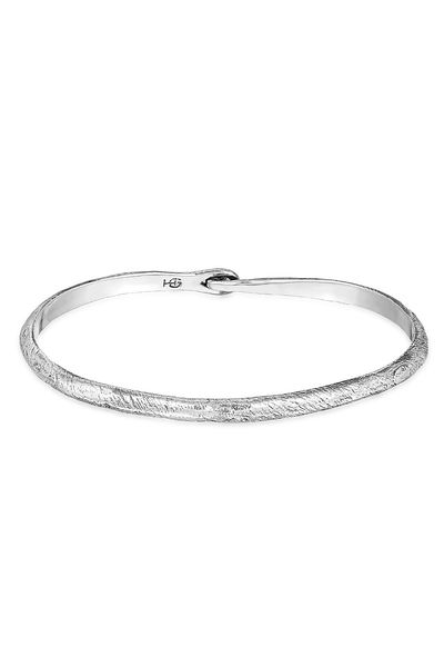 HAZE & GLORY Armband Armreif - Hook Small Gehämmert 925 Silber