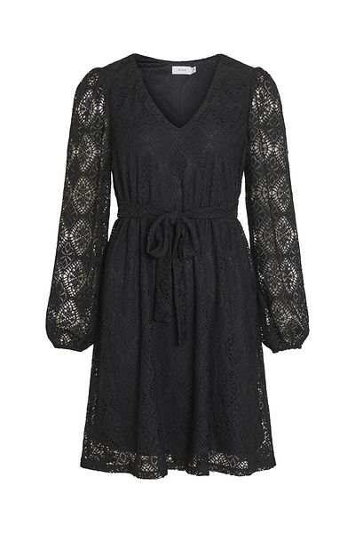 VILA Kleid mit langen Ärmeln und gebundener Taille