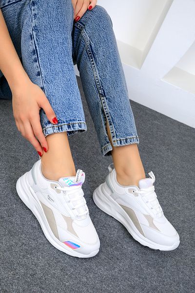 SOHO White-Grey Women's Sneakers 18867