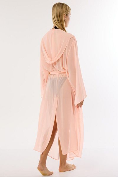 AYYILDIZ 4807 Salmon Hooded Beach Dress