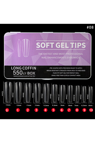 Nail Master Soft Jel Tips Protez Tırnak Tips Uzatma Yeni Nesil 550 Adet