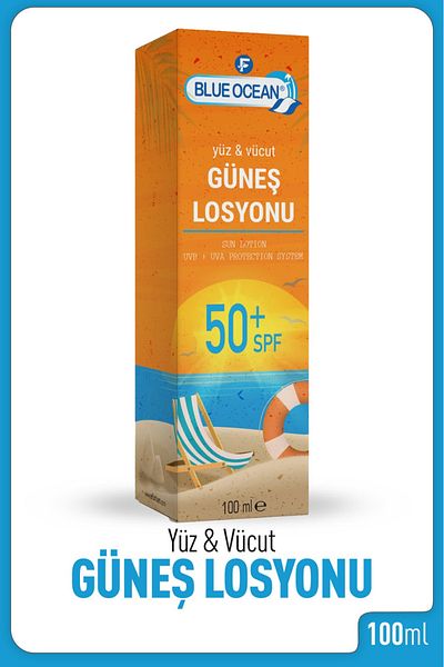 Blue Ocean 100 Ml Face and Body Sun Lotion - 50 Factor
