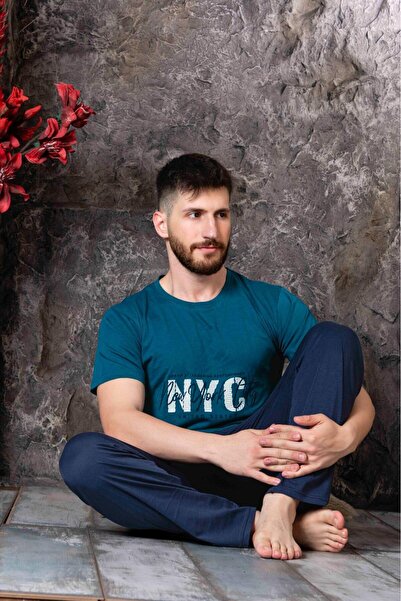 CALİA Ανδρικό σετ καλοκαιρινής πιτζάμες κοντομάνικο μονό ζέρσεϋ