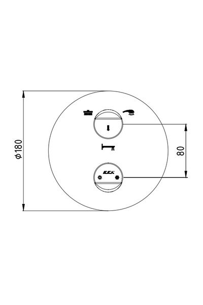 Eca Myra Built-in Bathroom Faucet Surface Mounted 3 Way Matte White102167333C4-Y