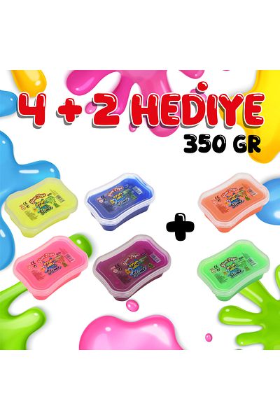 HEROES 350 GR Slime - 4 + 2 WITH GIFT - Game gel - Non-stick to the Hand