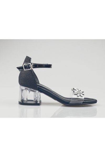 JOJO KIDS fata copil pantofi transparenti cu toc gros