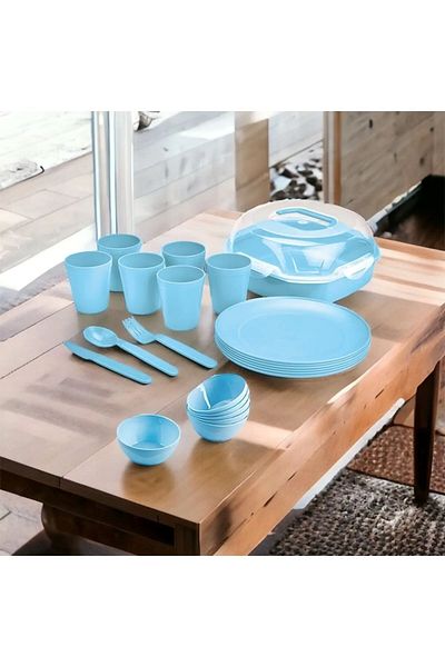 HOLLYHOME 38 Piece Elegant Picnic Set for 6 People with Bowl and Bag