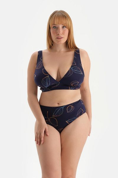 Dagi Marineblaue Bikinihose mit hoher Taille