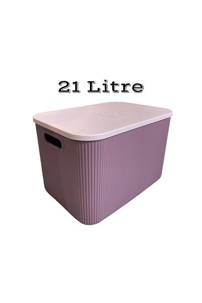 Bayev 21 Lt Storage Purple Organizer ντουλαπιών, καλάθι παιχνιδιών και πλυντηρίων, κουτί αποθήκευσης